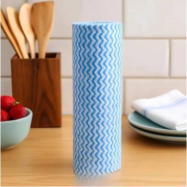 Imagem de 50 Panos Multiuso Limpeza Diária 25x30cm Antibacteriano Rolo 50 Panos 