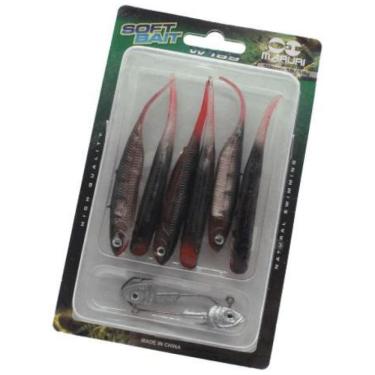Imagem de Kit 6 Isca Artificial Soft Shad Macia Pescaria Barco Canoa F