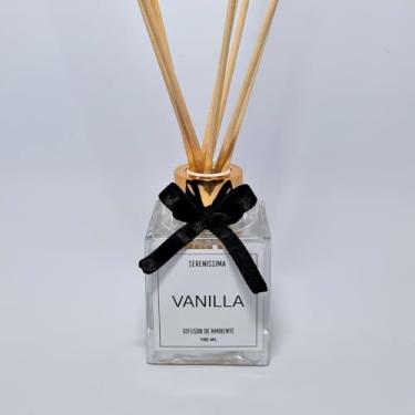 Imagem de Difusor De Ambiente Classic 100ml - Frasco de Vidro Com Varetas de Madeira - Aromatizador Premium para Casa e Escritório (Baunilha)