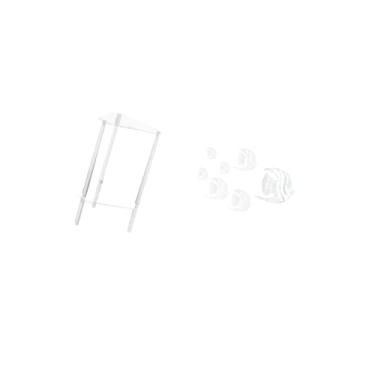 Imagem de Fenteer Mesa Lateral Minimalista de Acrílico Transparente com Adesivos de Parede Espelhados, Criado-mudo Moderno E Decalques Removíveis de Peixe para Sala de