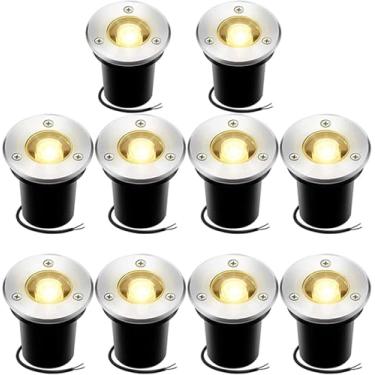 Imagem de Luzes Enterradas Luzes Led Walkover Redondas, Ip67 à Prova D'água 1w Decoração De Jardim Ao Ar Livre De Aço Inoxidável, Blue Light, 12v