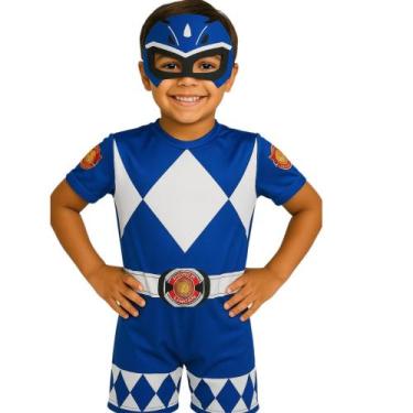 Imagem de Fantasia Infantil Power Ranger Azul - Menino Herói - Genérica, Azul, M