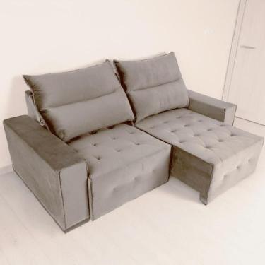 Imagem de Sofá Retrátil e Reclinável Coimbra Veludo Luxor Espuma D28 - SOFÁS WEB