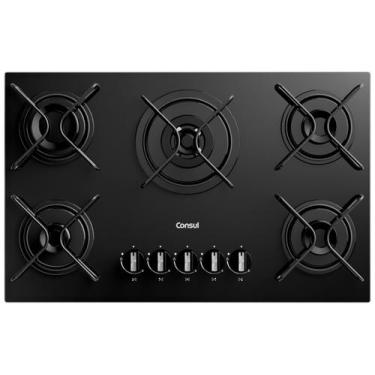Imagem de Cooktop 5 Bocas a Gás GLP Consul Preto CDS75AE, Preto, Bivolt