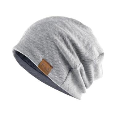 Imagem de Boné Unissex de Malha de Veludo com Caveira - Gorro de Hip Hop em Cor 
