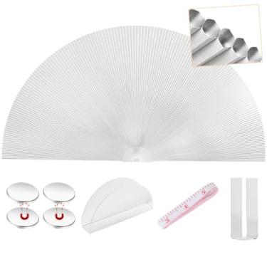 Imagem de Persianas de janela de arco, meio círculo, blecaute, persiana celular, sem fio, plissada, sem broca, para janelas, meia lua, tecido favo de mel, pode ser desdobrado, fácil instalação (branco 91 x 182