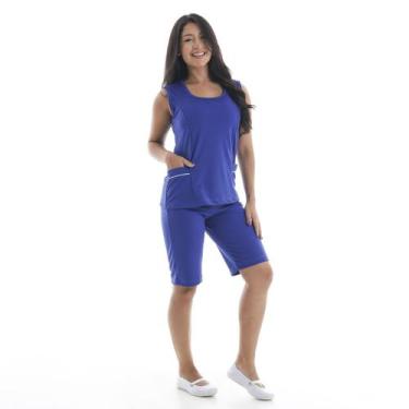 Imagem de Conjunto de Bermuda e Regata em Helanca Maleável Elástico Confortável 