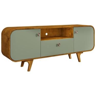 Imagem de Rack Para Sala De Estar Tv 55 Pol Orgânico Picasso B02 Naturalle Pistache - Lyam Decor