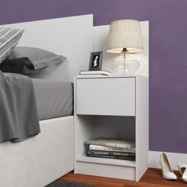 Imagem de Cabeceira de Solteiro Altesa 1 Gavetas 1 Nichos Branca - Direto Sim, B