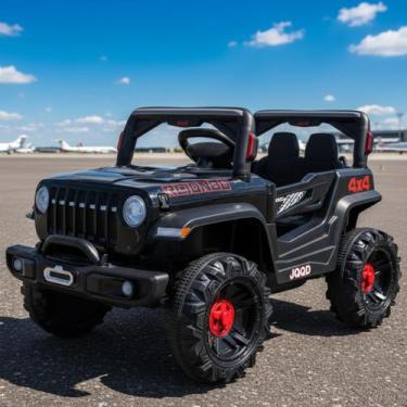 Imagem de Carro Jipe Elétrico Infantil Bateria 12v Música Luz de Led - Brinq Kid