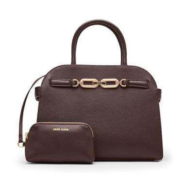 Imagem de Anne Klein Bolsa feminina média curvada com alça conversível, café expresso
