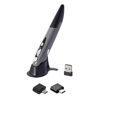 Imagem de Caneta Ergonômica Portátil de Escrita à Mão 2 4G para PC Notebook com Tecnologia Óptica 3 Resoluções Ajustáveis 800 1200 1600dpi Compatível Android Linux OS