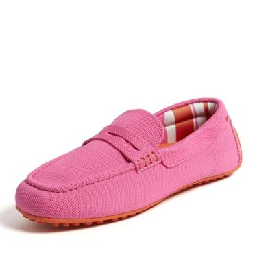 Imagem de Dearfoams Mocassim feminino avelã-leve para dirigir, lavável na máquina, calçado confortável, Rosa azalea, 35