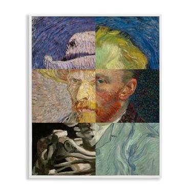 Imagem de Stupell Industries Retratos de Van Gogh colados em preto emoldurado, arte giclée, design por Masters Redux, 14 x 11