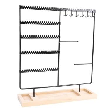 Imagem de Pssopp Suporte de Jóias de Metal, Pendurado Brinco Colar Pulseira Armazenamento Expositor para Mulheres Meninas Quarto Cômoda (Preto)