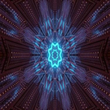 Imagem de Quadro Decorativo Abstract Psychedelic Com Estampa Neon Azul para Parede Moderna 50x50cm