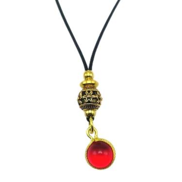 Imagem de Amulate Thailand Naga Eyes Ball Magic Necklace Pingente Talismã Espiritual 2,3 x 1,3 cm Pingente Vermelho, 66 cm Corda Preta