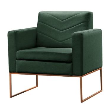 Imagem de Poltrona Apolo Luxo Base Bronze Castellar Móbile Veludo Verde Veludo Verde