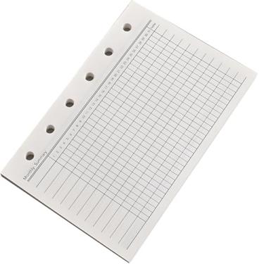 Imagem de Refil de papel Planner 40 folhas, 6 páginas de inserção de fichário com linhas de grade para agendamento diário semanal mensal, rastreador de despesas