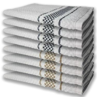 Imagem de 8 Panos De Prato Atoalhado Felpudo Premium 4 Preto 4 Marrom