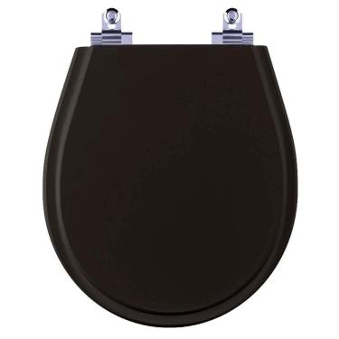 Imagem de Assento Sanitário Laqueado Soft Close Avalon Preto Para Vaso Ideal Standard