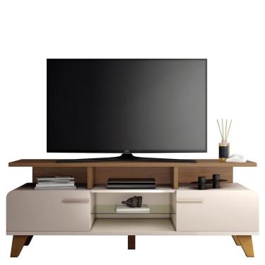 Imagem de Rack Bancada Essenza 1.6 Off White-castanho Para Tv Até 60? - Hb Móveis Off White-castanho