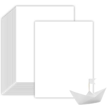 Imagem de Cartolina branca pesada de 49,9 kg, 8,5 x 11, papel cartolina grossa 300 g/m², 100 folhas para impressora a jato de tinta a laser, artesanato, convites e projetos de arte