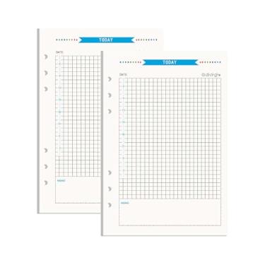 Imagem de NatSumeBasics Papel A5 para fichário, 2 unidades, 80 folhas, agenda diária de 14 x 20 cm, insere 6 furos para diário de viagem (A5 diário)