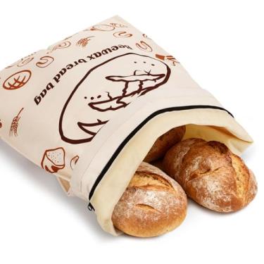 Imagem de ANPHSIN Sacos de pão de cera de abelha natural para pão caseiro – Envoltórios reutilizáveis de cera de abelha para manter os alimentos frescos, presentes para pessoas que amam assar, padrões de pão, 1