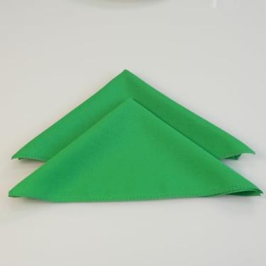 Imagem de Kit 100 Guardanapos Oxford, 35x35cm, Tecido Poliéster, Liso Basic, para Mesa Posta, Refeições e Eventos (Verde)