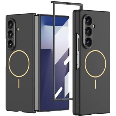Imagem de Clatoxi Capa magnética para Samsung Galaxy Z Fold 7 com protetor de tela integrado, [compatível com carregamento sem fio] Capa protetora rígida fina à prova de choque para Samsung Galaxy Z Fold 7
