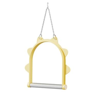 Imagem de Ｂｅｓｇａ Balanço Suspenso para Papagaios, Brinquedo, Poleiro, Acessório para Gaiola para Pequenos Pássaros Pretos, Pássaros com Estampa de Pele de Tigre, Agapo, amarelo
