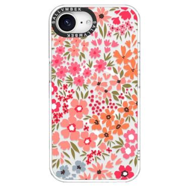 Imagem de sallvmbek Capa para iPhone 16e, compatível com MagSafe, estampa de flores florais de design fofo, capa protetora magnética à prova de choque TPU para mulheres e mulheres