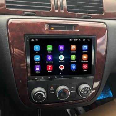 Imagem de Rádio automotivo 4+64G Android 13 para Chevy Impala 2006-2013, tela sensível ao toque de 10 polegadas Bluetooth estéreo para Avalanche Enclave Traverse 2008-2012 com câmera de backup sem fio Carplay