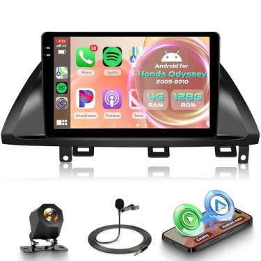 Imagem de Orderich Rádio veicular Android 4G + 128G para Honda Odyssey 2005-2010 com carro sem fio CarPlay Android Auto, tela sensível ao toque de 10 polegadas, espelho estéreo, conexão GPS, Wi-Fi, Bluetooth