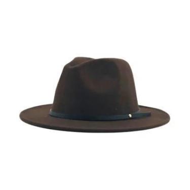 Imagem de Chapéu Fedora Vintage Unissex De Lã Trilby 54-56-60CM Com Aba Larga El