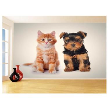 Imagem de Papel De Parede 3D Animais Cão Gato Petshop 3,5M Anm412 - Você Decora