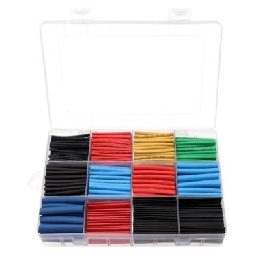 Imagem de 800 peças de poliolefina sortidas tubulação termorretrátil mangas de tubo oco conjunto de fios conector elétrico extremidade