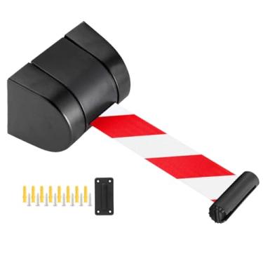 Imagem de HGTRH Barreira retrátil montada na parede, sistema de orientação de pessoas com design de fivela de plástico de engenharia ABS, trama simples para lojas de varejo, aeroportos, bancos F 4 furos 2M