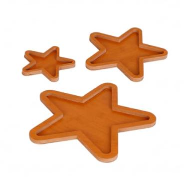 Imagem de Kit Petisqueiras MDF Estrela Natalina 3 Peças – Design Temático de Natal – Madeira Resistente – Servir Petiscos e Guloseimas – Ideal para Ceia e Decoração Festiva