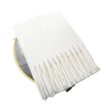 Imagem de Cachecol De Inverno Feminino Em Cashmere Grosso, Pashmina Com Franjas 