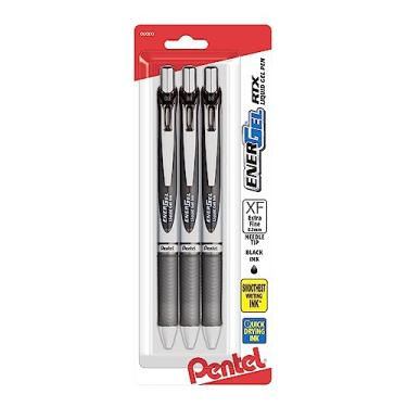 Imagem de Pentel® Canetas EnerGel RTX, 0,3 mm, ponta de agulha, tinta preta, pacote com 3