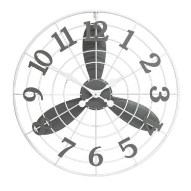 Imagem de JUMBO DECOR Relógio de parede grande com lâminas de ventilador de fazenda de 61 cm, relógio de parede de metal vintage, relógios silenciosos operados por bateria para sala de estar, cozinha, quarto