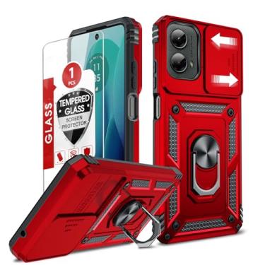 Imagem de LeYi Capa para celular Moto G 5G 2024: Capa Motoeola G 5G 2024 com capa de câmera deslizante e acessórios de protetor de tela, capa desbloqueada para Android móvel com suporte de anel magnético para
