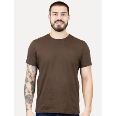 Imagem de Camiseta Aramis Masculina Basic Lisa Marrom Escuro-Masculino