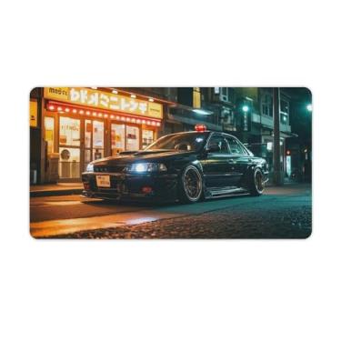 Imagem de HouLaiZhe JDM Sports Modificado R32 Black Warrior Cool Gaming Mouse Pads JDM Car Desk Pads Grandes Mousepads para teclado de mesa, computador Mat40X75 cm