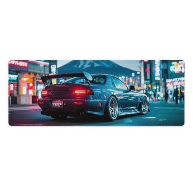 Imagem de HouLaiZhe JDM Modificado Carro RX7 Esportes Cidade Noite Fuji Gaming Mouse Pads JDM Car Desk Pads Grandes Mousepads para Teclado Desktop Tapete de Computador 30 x 80 cm