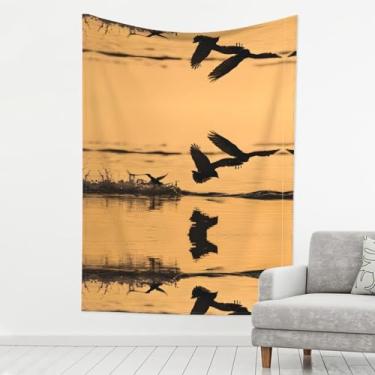 Imagem de ZERAOKE Pato de pintura a óleo - tapeçaria de 203 x 152 cm - decoração multiuso leve para quartos, dormitórios e acampamento com ganchos à prova de ferrugem