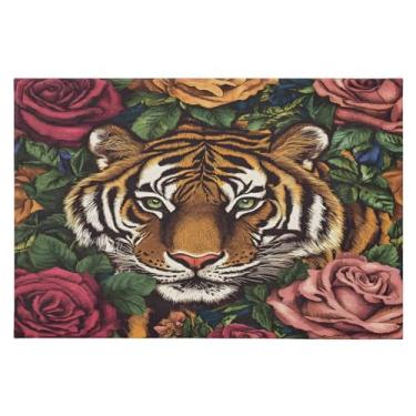Imagem de Tapete de área 60 x 90 cm macio lavável tapete antiderrapante com suporte de borracha animal rosa tapetes de área para sala de estar, quarto, decoração de casa