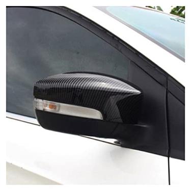 Imagem de Compatível com Ford Kuga Escape C520 EcoSport 2013-2018 Focus 3 MK3 SE ST RS Capa de espelho retrovisor lateral preta brilhante (EUA)(Carbon fiber pattern)